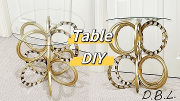 See how she made this beautiful side table using Dollar Tree items | super simple DIY