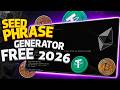 New Free Seed Phrase Generator / Crypto Wallet Seed Phrase Tool 2026💎