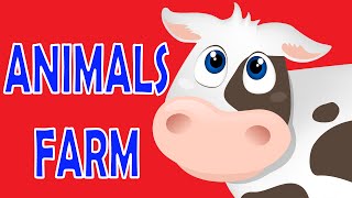 Animal Farm and Monster Tractors | Animal sounds song. Cartoons for children toddlers babies.