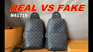 Real vs Fake Louis Vuitton Sling Avenue Bag Comparison N41719