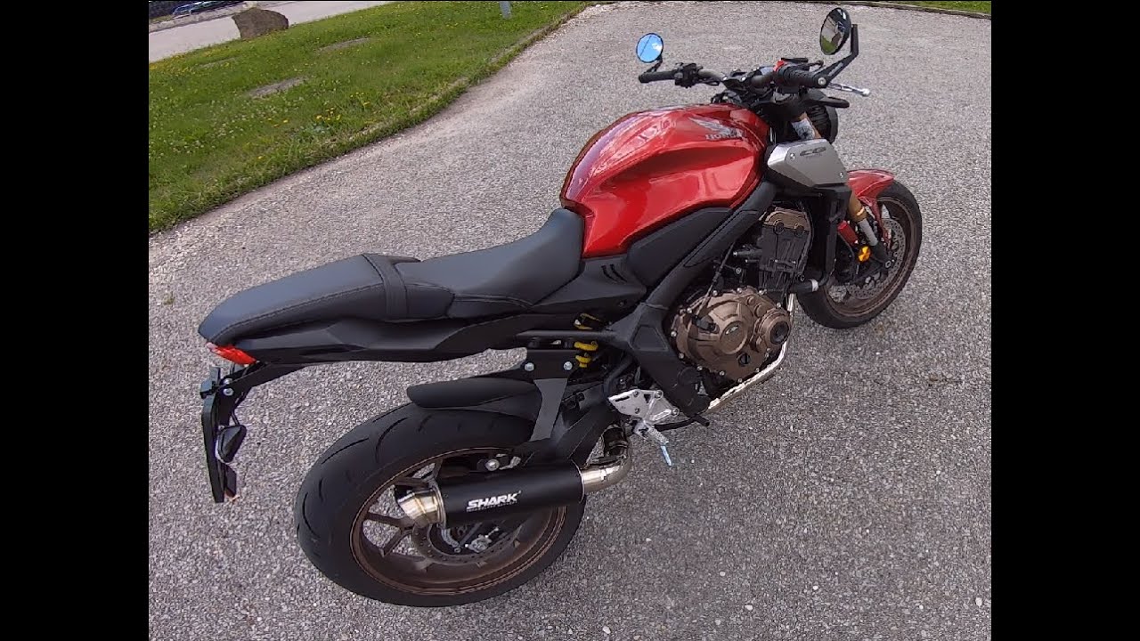 Honda CB 650 R Shark SRC-4 exhaust. [RAW] 48HP - YouTube