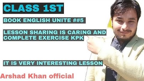 class 1st Book English kpk exercise last part sharing is caring