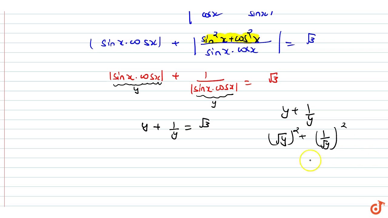 Number Of Roots Of The Equation Sinxcosx Sqrt 2 T A N 2x Cot 2x Sqrt 3 X In 0 4pi A R Youtube