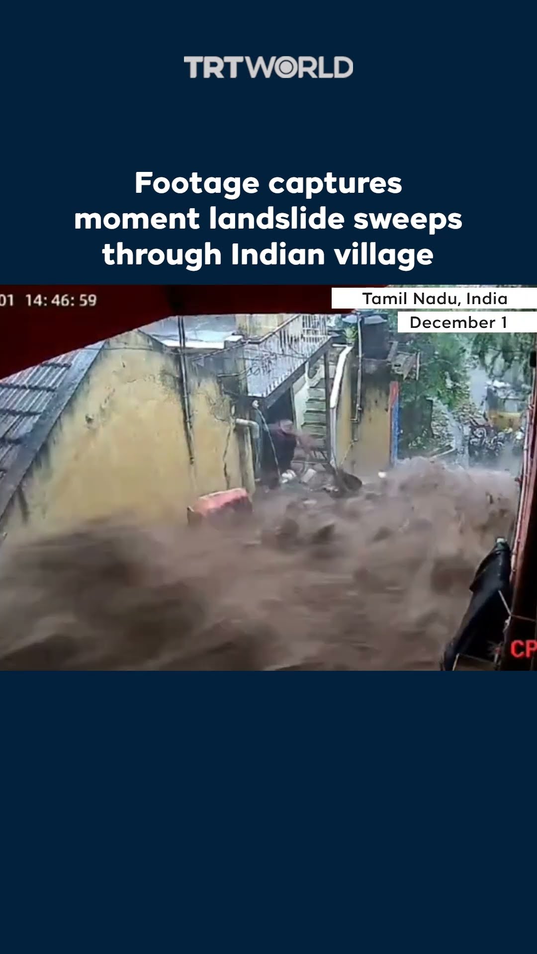 Footage captures moment landslide sweeps through Indian village