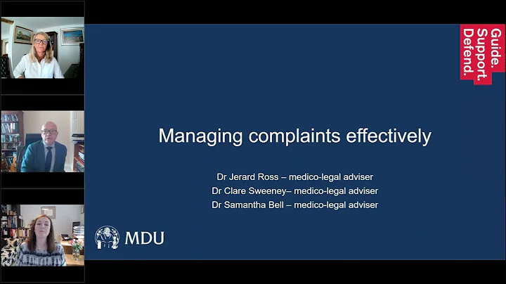 MDU webinar: Managing complaints effectively - DayDayNews