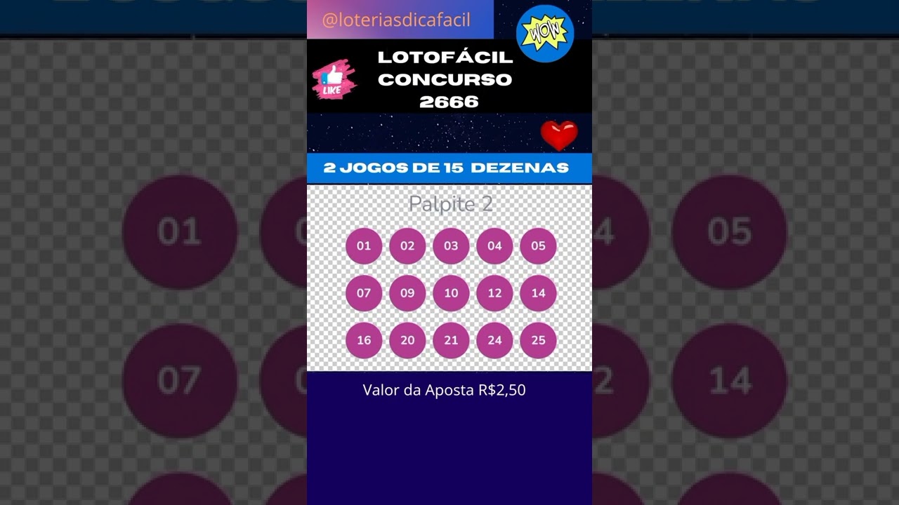 Dica Lotofácil concurso 2666 🔥 [ 2 jogos para copiar e apostar] #dicalotofacil #shorts