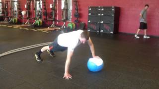MB Alternating Exchange Push Ups
