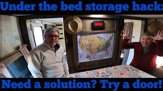 Under the RV Bed Storage Hack