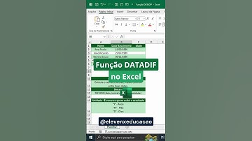 Como Usar a Função DATADIF no Excel e Calcular Diferença Entre Datas | #shorts