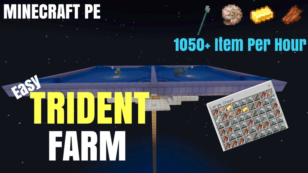 Trident Farm Java Easy Easy Trident Farm | Minecraft PE,Window 10,Console,Switch - YouTube