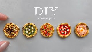 DIY | 粘土やレジンで作るミニチュアピザの制作過程 | ミニチュアフード | Miniature Pizza | Air dry clay