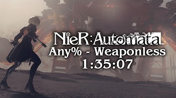 NieR: Automata [A]ny% (Weaponless) Speedrun in 1:35:07