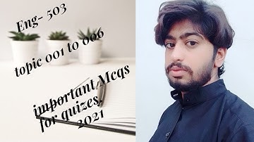 Eng-503 important Mcqs for quizes. topic 001 to 006.2021