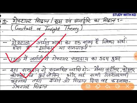 4. सूझ व अन्तर्दृष्टि का सिद्धांत / गेस्टाल्ट सिद्धांत   Insight Theory रट लो पक्काआयेगा V.V Imp