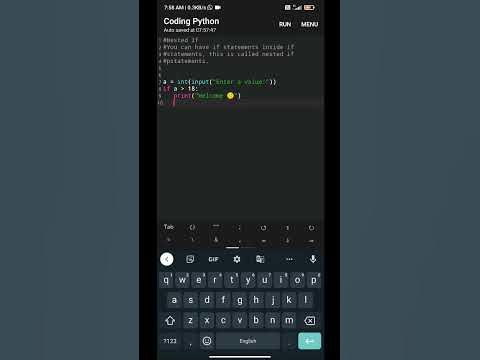 Nested if statement | python tutorial | python - YouTube