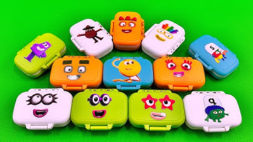 Making Rainbow SLIME with Numberblocks in Pill Boxes, Min Heart,... Coloring! Satisfying ASMR Videos