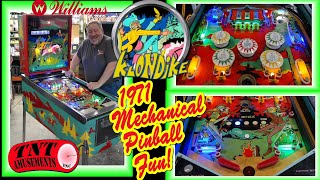 #1766  Williams KLONDIKE Pinball Machine with 3 &quot;slot Style&quot; wheels!  TNT Amusements