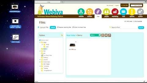 Webiva Drag-and-drop file manager