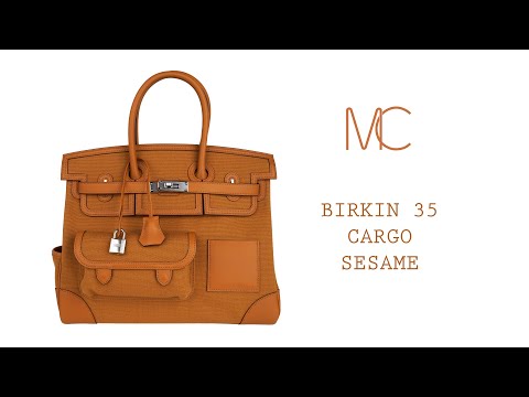 Hermes Limited Edition Birkin 35 Bag Cargo Sesame Toile Goeland & Swif –  Mightychic