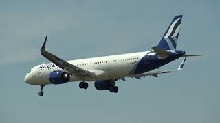 Aegean Airbus 321Neo SX-NAP Landing London Heathrow 27R