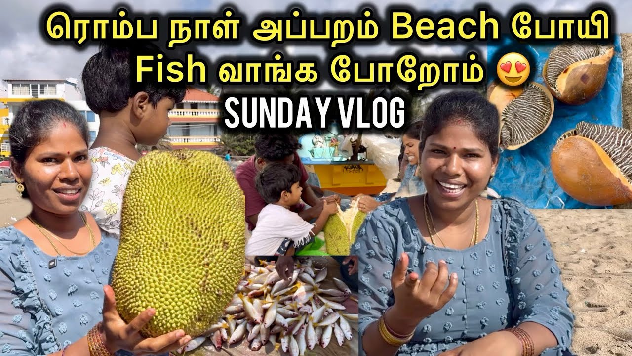 ரொம்ப நாள் அப்பறம் Beach போயி Fish வாங்க போறோம் 🥰| Sangeetha Vinoth Sunday Special Vlog| |#tamilvlog