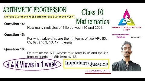 Arithmetic Progression class 10 exercise 5.2 question 14 15 16(part 11) | AP KSEEB ex1.2 que14-15-16