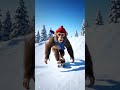 Monkey Tries Ice Sliding… INSTANT REGRET 😂🐒❄️