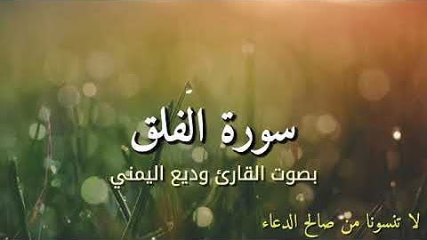 سورة الفلق بصوت القارئ وديع اليمني