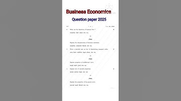 B.Com 1st semester Business Economics Question paper 2025 || #bcom #bcom1stsem #businesseconomics