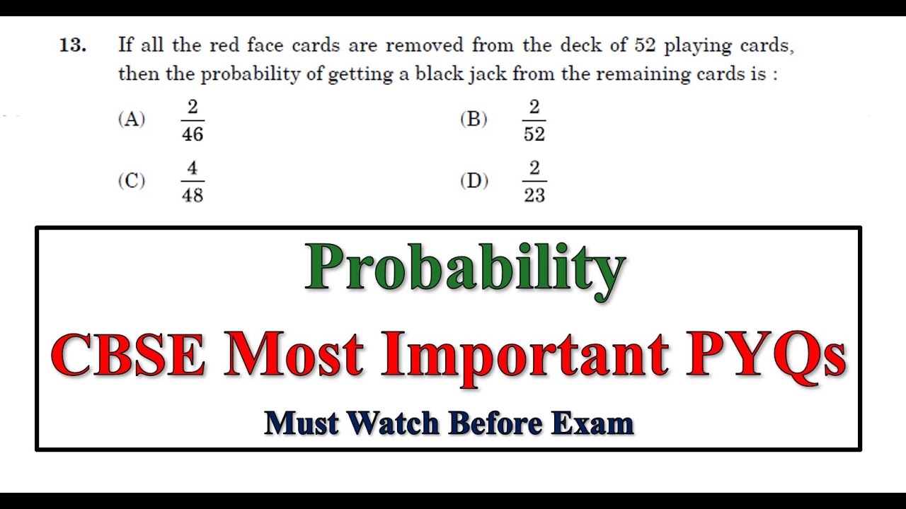 Probability 🔥 Class 10 Important Questions | Class 10th Boards - YouTube