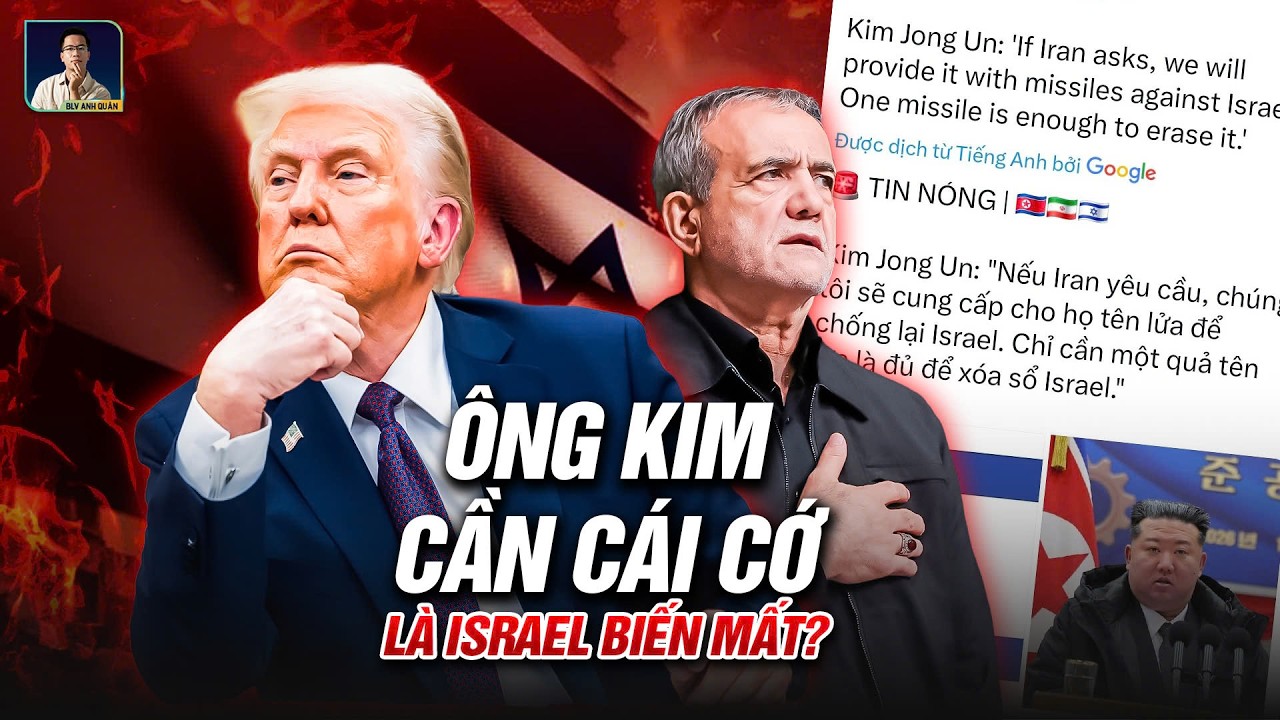 ÔNG TRUMP TUYÊN BỐ ĐANG 'ĐÁNH TAN' IRAN, TRIỀU TIÊN BẢO CHỈ CẦN 1 TÊN LỬA LÀ XÓA SỔ ISRAEL!
