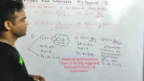 Relations and functions class 11 , isc, m l Aggarwal | exercise 2.4 |Domain range of Real function