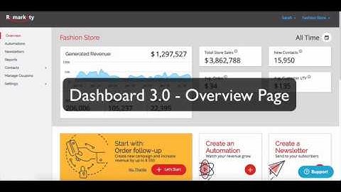 New Dashboard V3 Overview - Remarkety