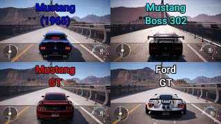 NFS Payback - Ford Mustang vs Ford Mustang Boss 302 vs Ford Mustang GT vs Ford GT - Drag Race