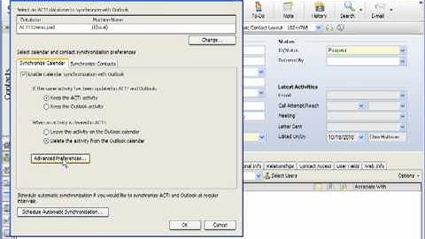 Synchronise  ACT with Outlook Calendars & Contacts- betteractnow training