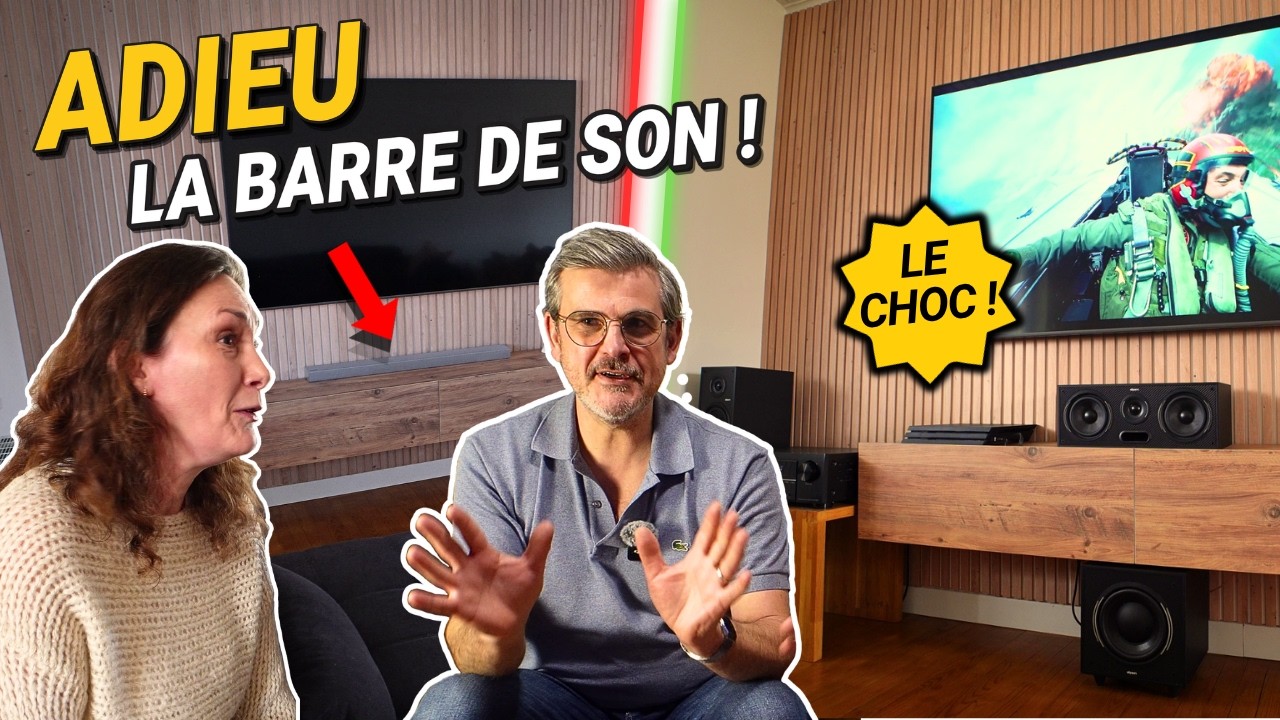 Je remplace sa barre de son par un VRAI HOME CINEMA. Sa réaction est FOLLE !