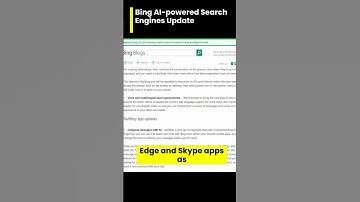 Microsoft Bing AI-powered Search Engine Update #Shorts