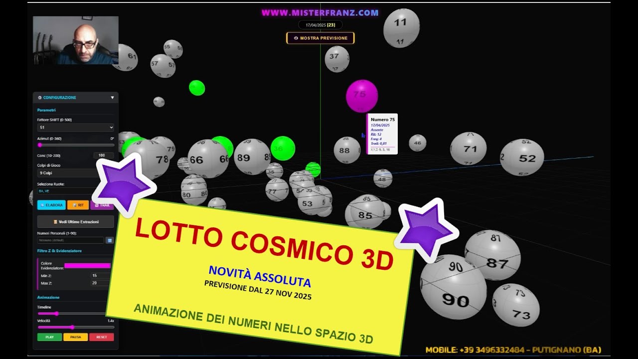 NOVITÀ ASSOLUTA - LOTTO COSMICO 3D - I NUMERI HANNO UN'ANIMA? - PREVISIONE DAL 27 NOV 2025