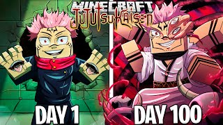 I Survived 100 Days as SUKUNA in Jujutsu Kaisen Minecraft!