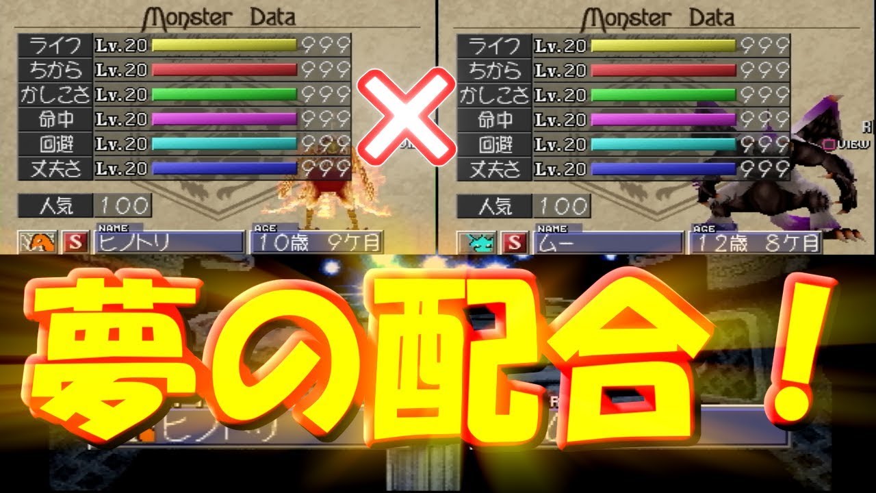 実験動画 モンスターファーム2 All999同士のヒノトリ ムーを合体した結果 実況プレイ Youtube