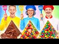 おばあちゃん vs 私たち 🍫 甘い食べ物バトルで大激戦 by 123 GO! CHALLENGE 🤯