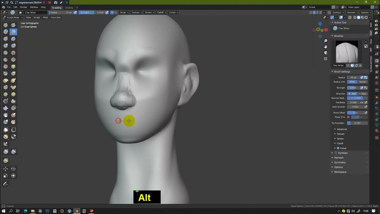 How to sculpt a stylized girl head Blender 2 9 and 3 0 Quick Tips