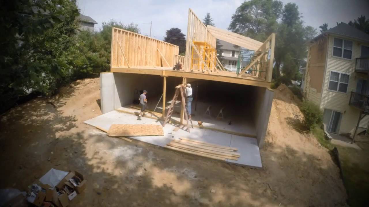 House Rebuild Time lapse Home Build Framing After Fire  