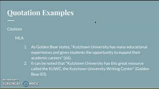 Quotation Marks- Kutztown University Writing Center