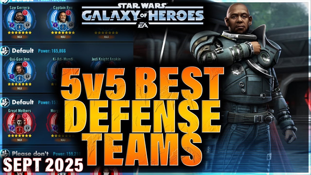 サドンアタック 国防長官星5アカウント ランキング上位 BEST 5v5 DEFENSE TEAMS (August 2025) #starwars #galaxyofheroes