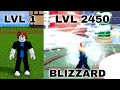 Noob uses blizzard fruit  i reached level max in blox fruits