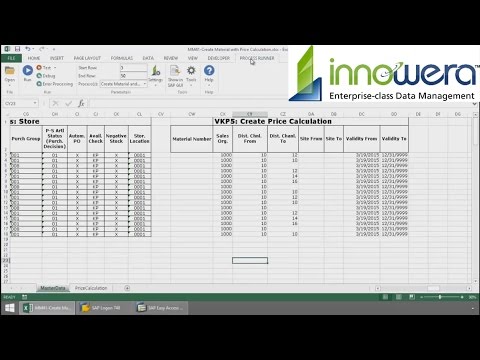 MM41 & VKP5 - Create Material and Create Calculation From Excel