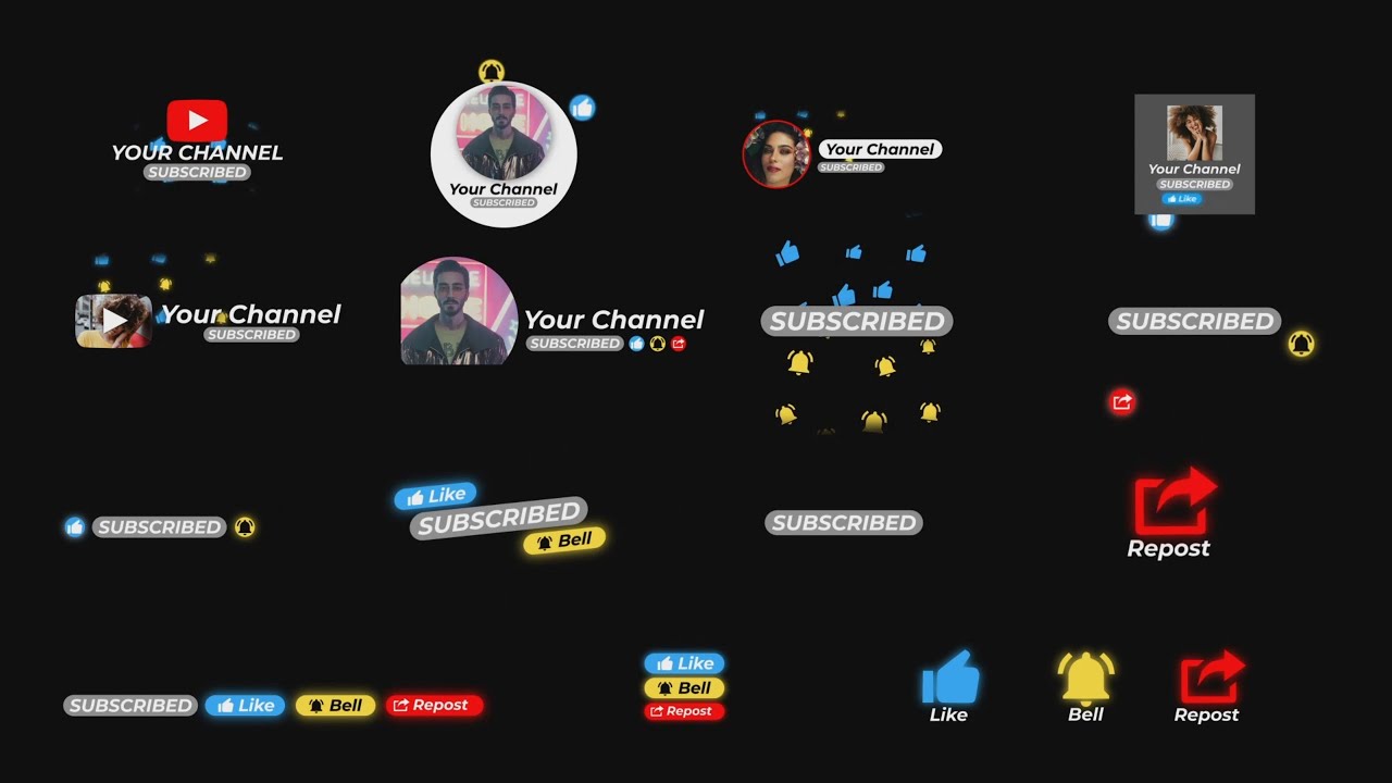 FREE Top YouTube Subscriber Pack #4 | Green Screen Animated Subscribe / Like / Notification Buttons