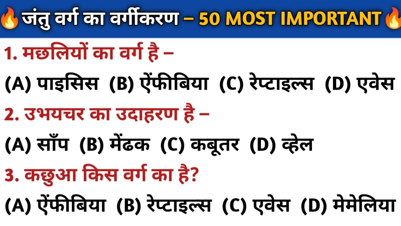Most 50 Biology GK Questions | General Knowledge | SSC GD, Railway, UPSC, Competitive Exams Quiz