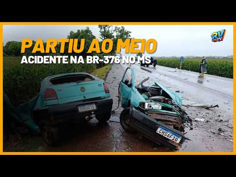 (( PARTIU AO MEIO )) Acidente termina em MORTE DE MOTORISTA na BR-376 em Dourados MS